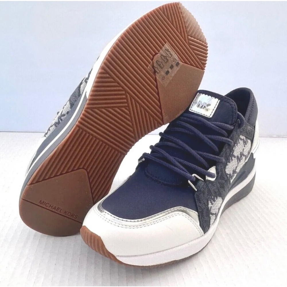 Michael Kors Liv Trainer Wedge Sneaker Women’s Blue (HJ22A. NEW - Picture 8 of 11